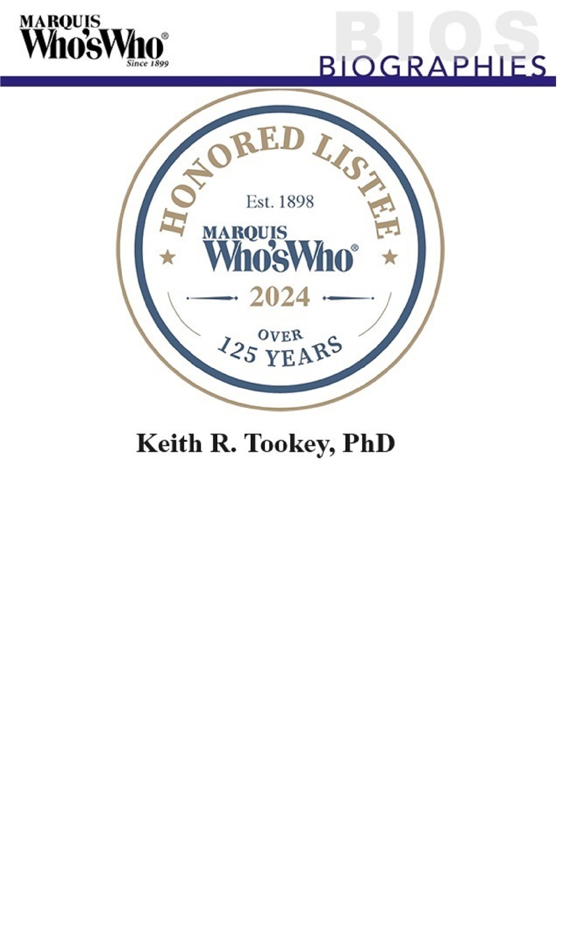 Who's Who award